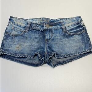 DECREE Womens 0 Distressed Blue Jean Short Shorts